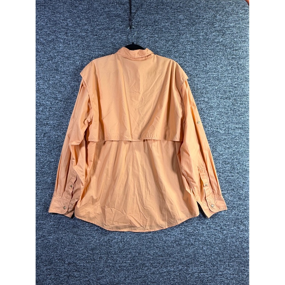 World Wide Sportsman Mens XL Fishing Shirt Florida Sea Base Orange Long Sleeve - Picture 2 of 9